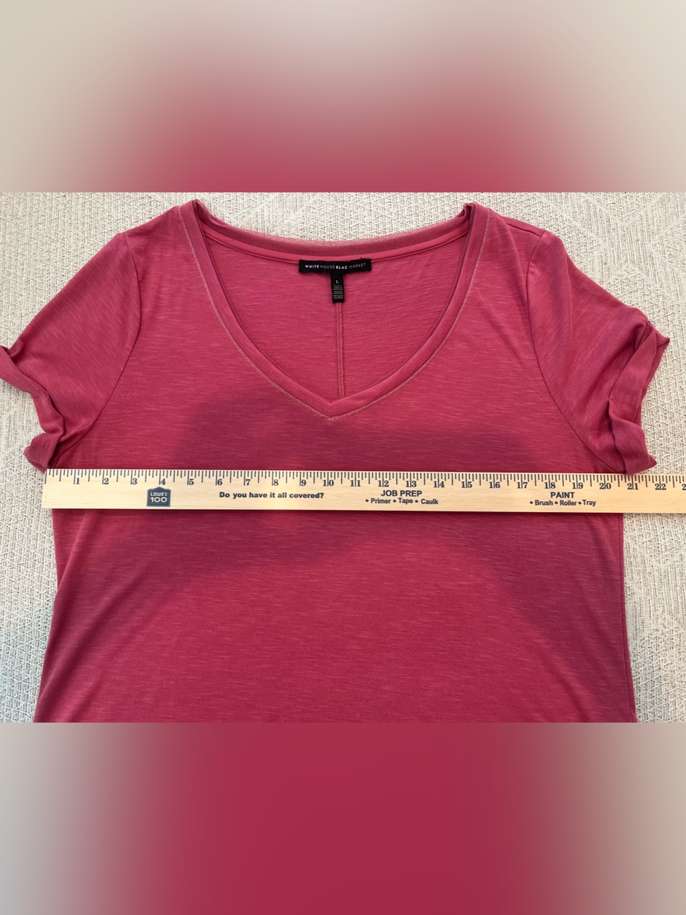 White House Black Market V-Neck Tee - Dusty Rose - Picture 5 of 6